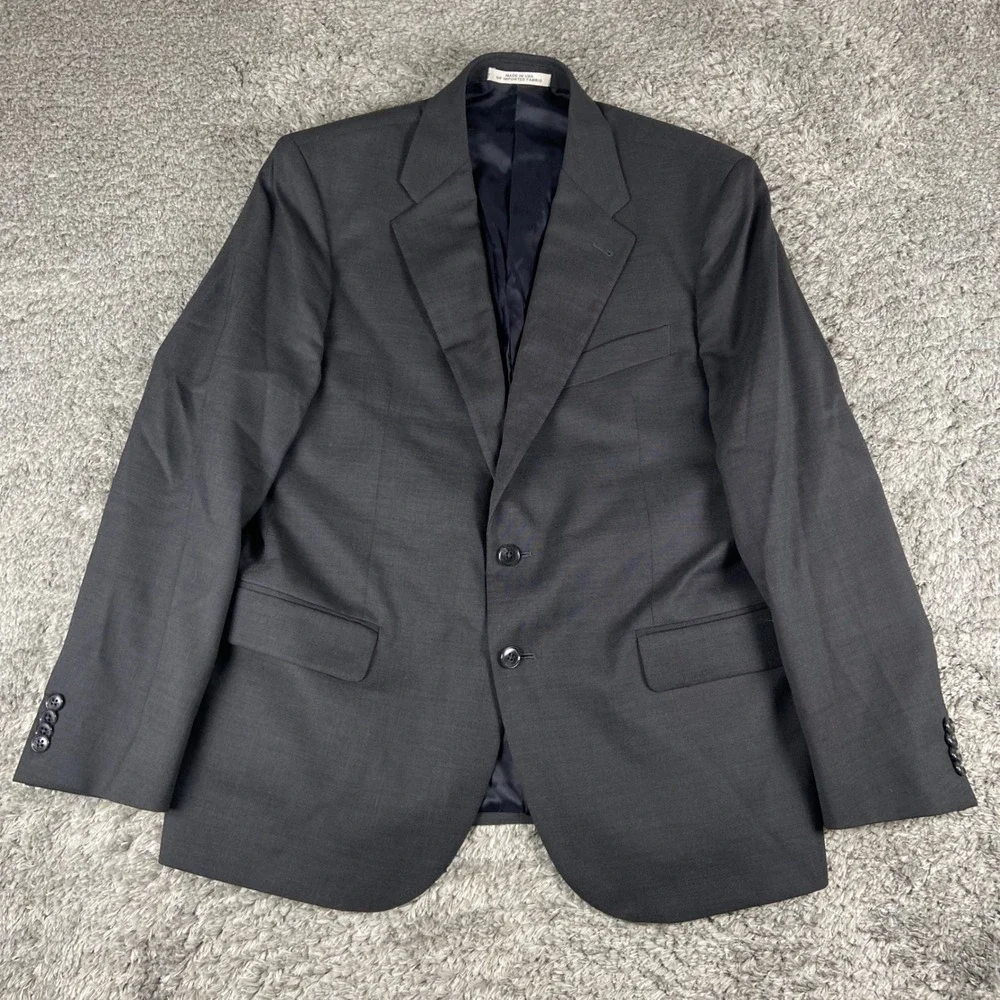 Joseph Abboud Blazer Mens 42S Charcoal Grey Slim Fit Wool Marzotto Super‎ 100s